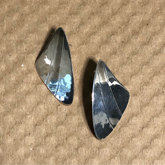 PEARCE Sterling Vintage Silver Earrings 80s - Picture 1 of 6